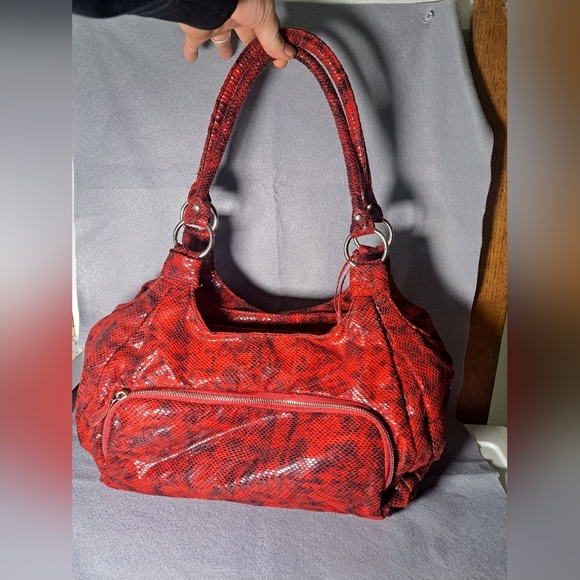 D-Fusion Red Snake Skin Hand bag Y2k - Picture 5 of 7